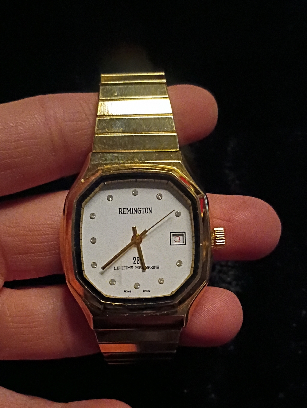 Remington Gold and White Octagonal Bracelet Watch